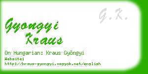 gyongyi kraus business card